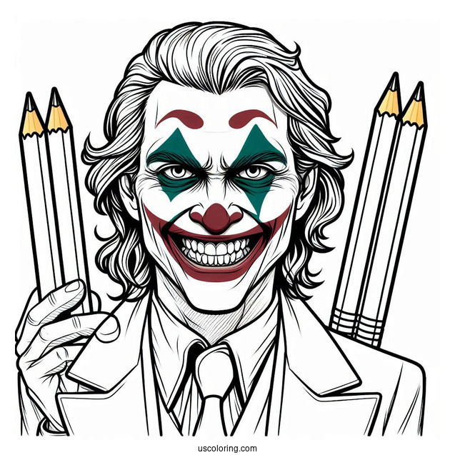Coloring Sheet Of Joker With Creepy Smile