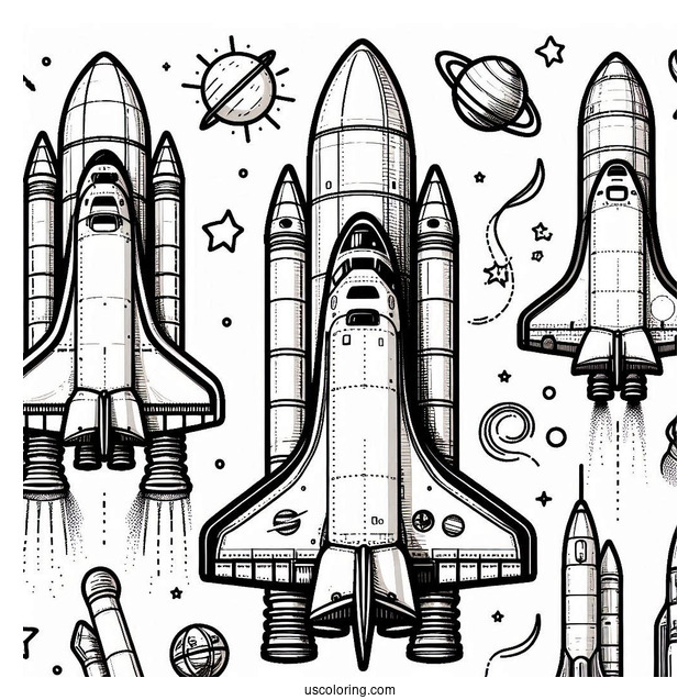 NASA Space Shuttle Discovery Coloring Page