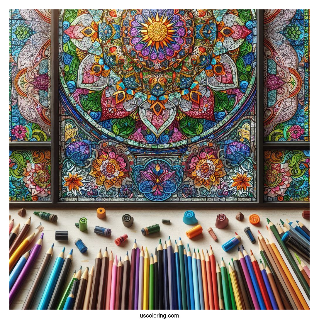Stained Glass Coloring Pages Featured Image