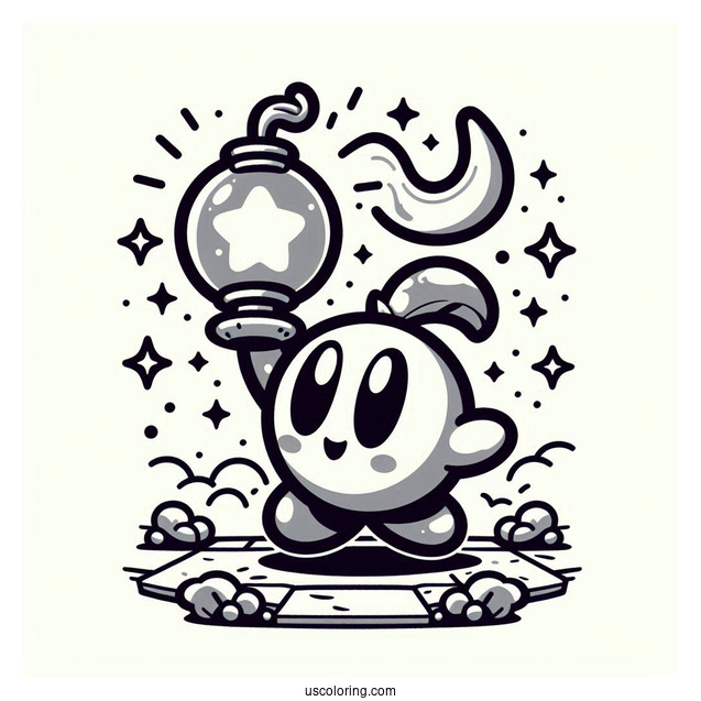 Brawl Stars Coloring Page Of Gene Holding Magical Lamp