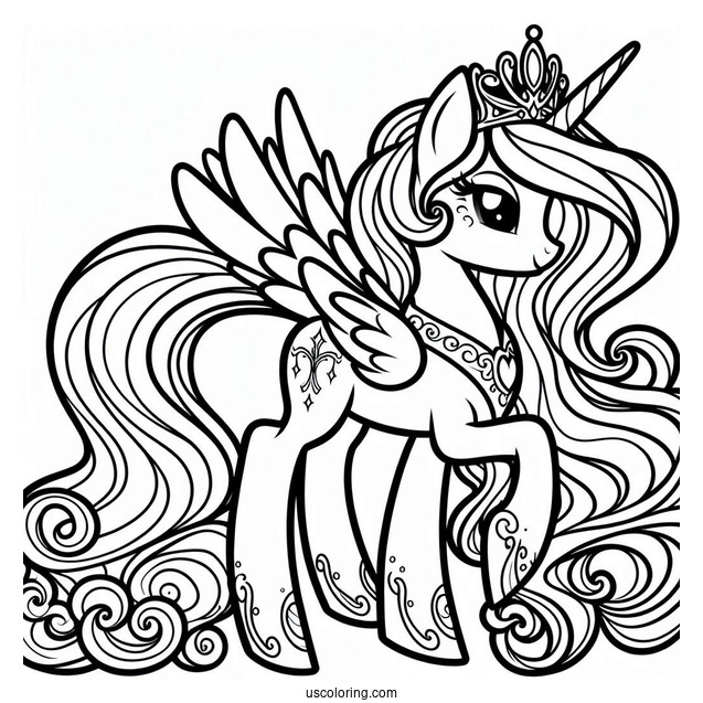Outline of Princess Celestia to Color