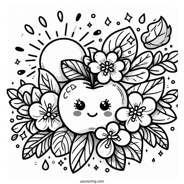 Cartoon Apple Blossom Shopkins Under The Sun Coloring In
