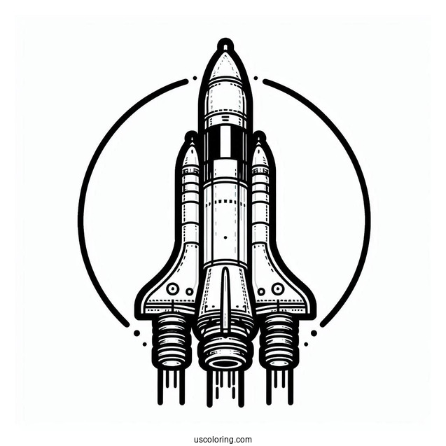 Simple Outline Of Saturn V Rocket To Color