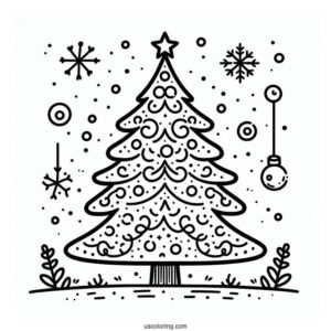 Easy Outline Of Christmas Tree Template For Preschoolers