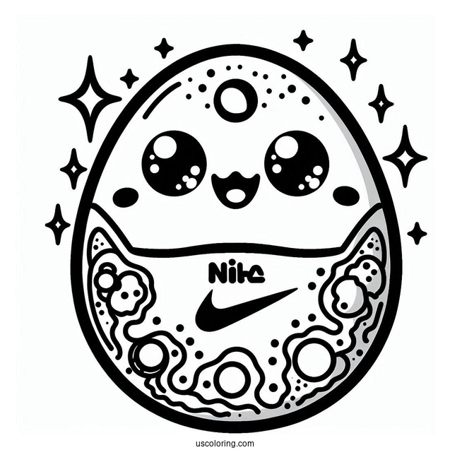 Tamagotchi Coloring Page Of Nike Tamagotchi For Preschoolers