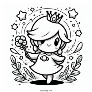 Simple Rosalina Coloring Page For Preschoolers