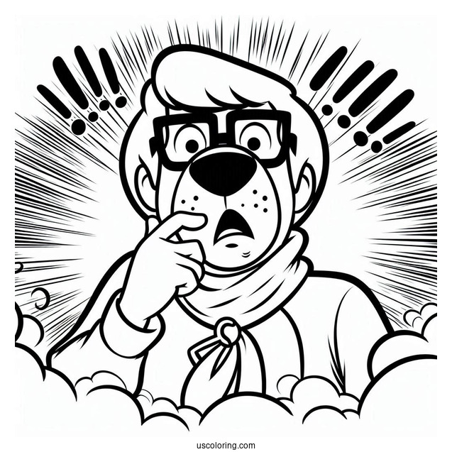 Coloring Page Of Mystery Inc Character Being Stunned