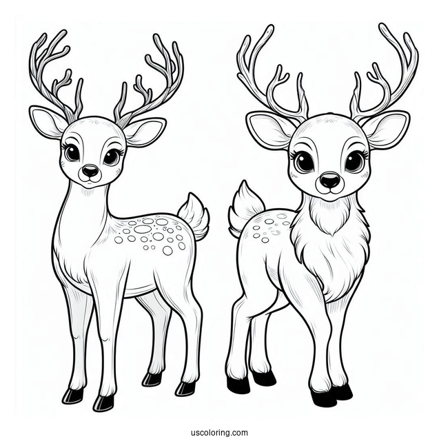 Realistic Looking Reindeer To Color
