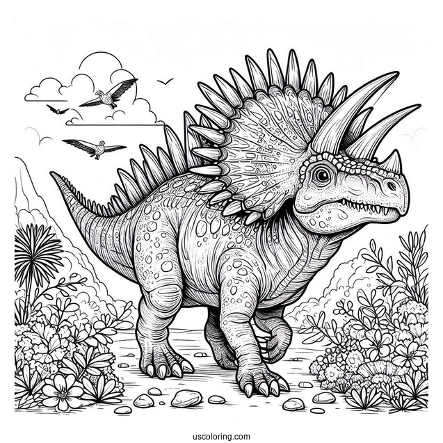 Tough Styracosaurus Coloring Page