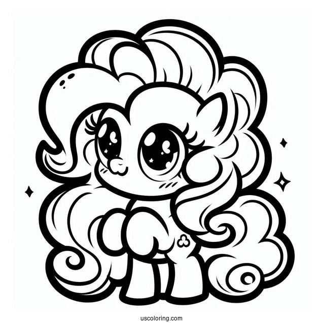 Kawaii Pinkie Pie Coloring Page For Preschoolers