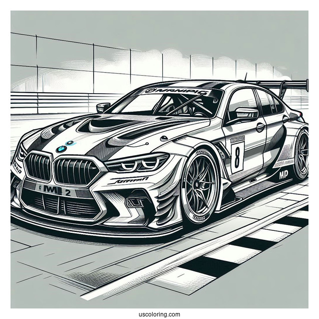 BMW Coloring Page Hybrid V8 GTP Racing