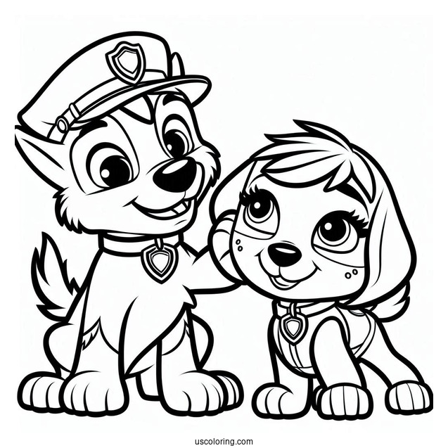 Everest And Skye Coloring Page