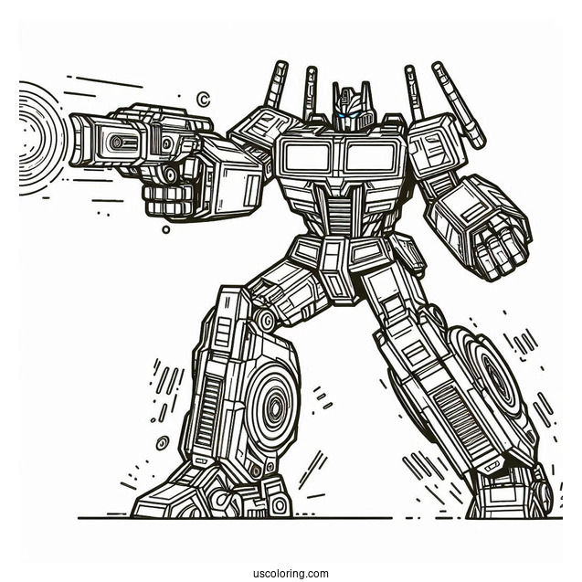 Optimus Prime Coloring Page Shooting Ion Blaster For Kids