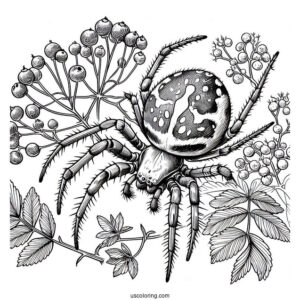 European Garden Spider Coloring Page
