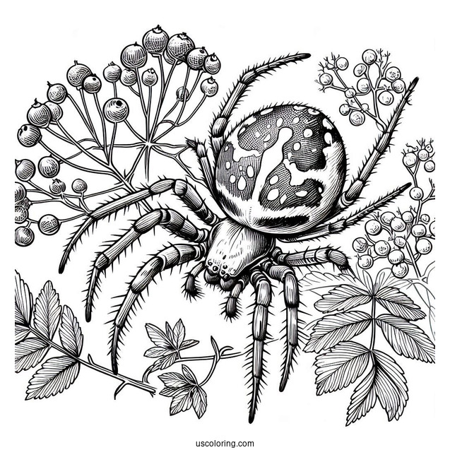 European Garden Spider Coloring Page