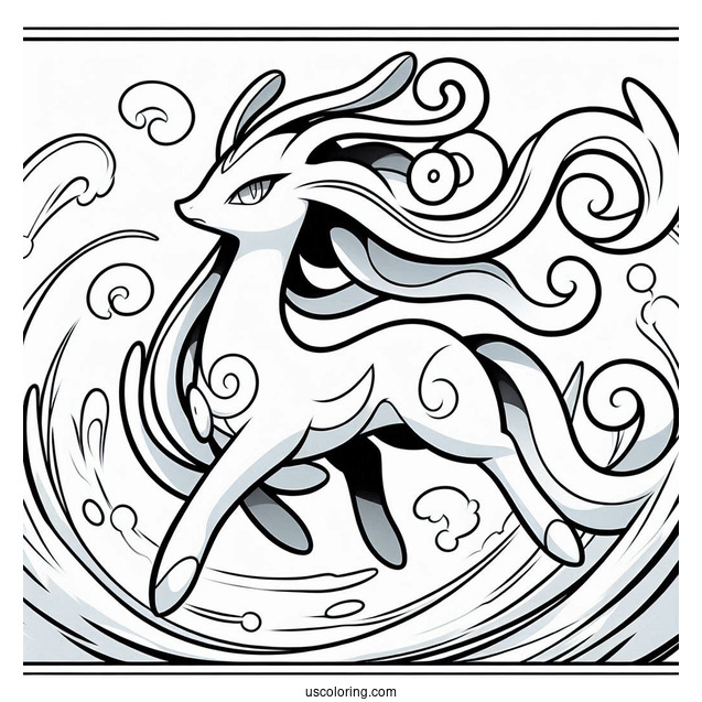 Milotic Aqua Mirage Pokemon Card Coloring Page