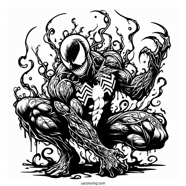 Carnage Coloring Page In Iconic Pose
