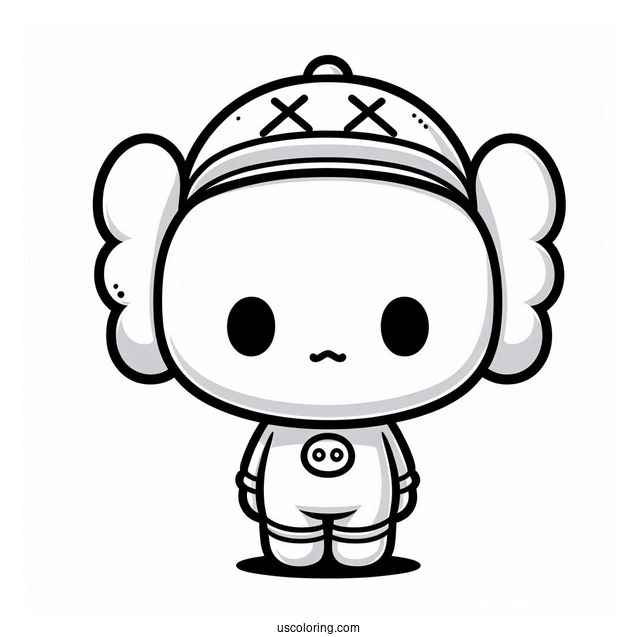 Chibi KAWS Coloring Page For Preschoolers