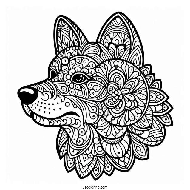 Intricate Dog Face Mandala