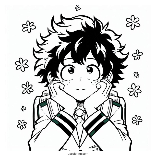 Simple Deku Coloring Page One For All