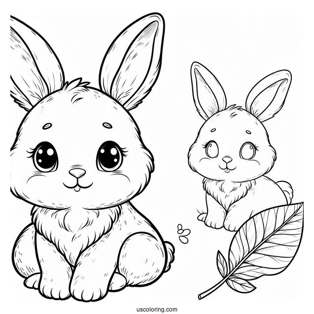 Baby Rabbit With Big Ears To Color