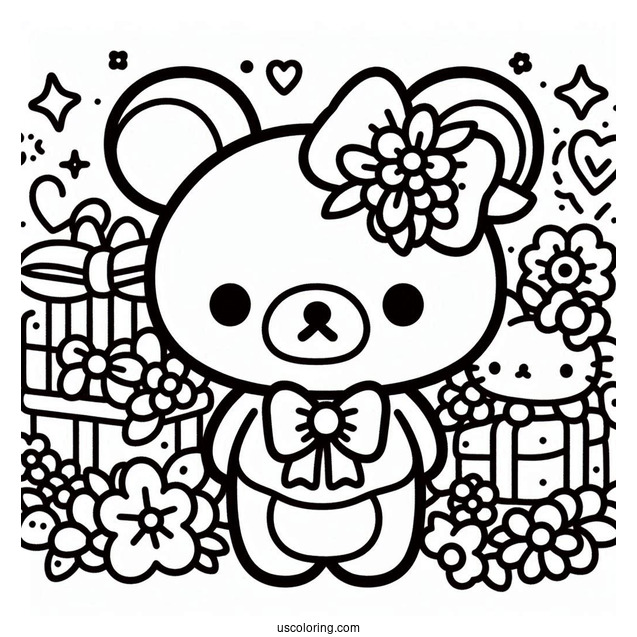 Sanrio Coloring Pages Of Rilakkuma Outline
