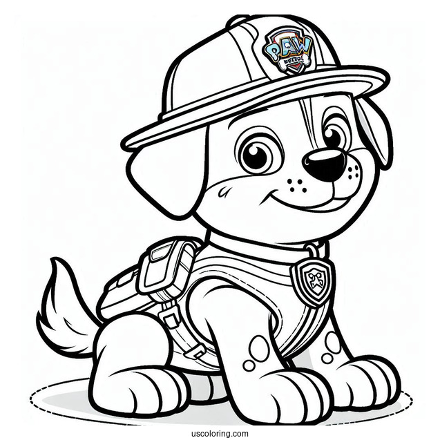 Paw Patrol Rubble Dog Coloring Sheet