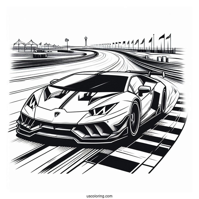 Lamborghini Racing On Track