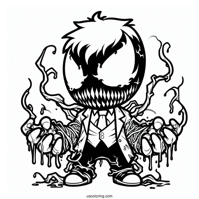 Easy Chibi Carnage Coloring Page For Kids