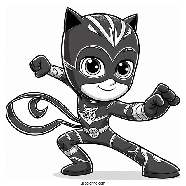 PJ Masks Coloring Page Of Night Ninja In Cool Pose
