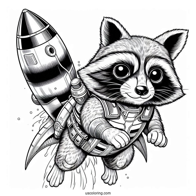 Rocket Raccoon Coloring Page From Guardians Of The Galaxy