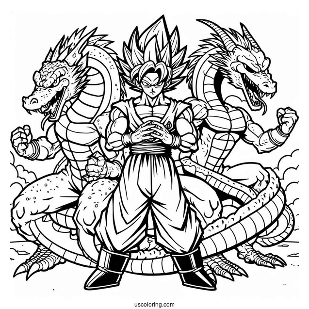 Detailed Coloring Sheet Of Dragon Team
