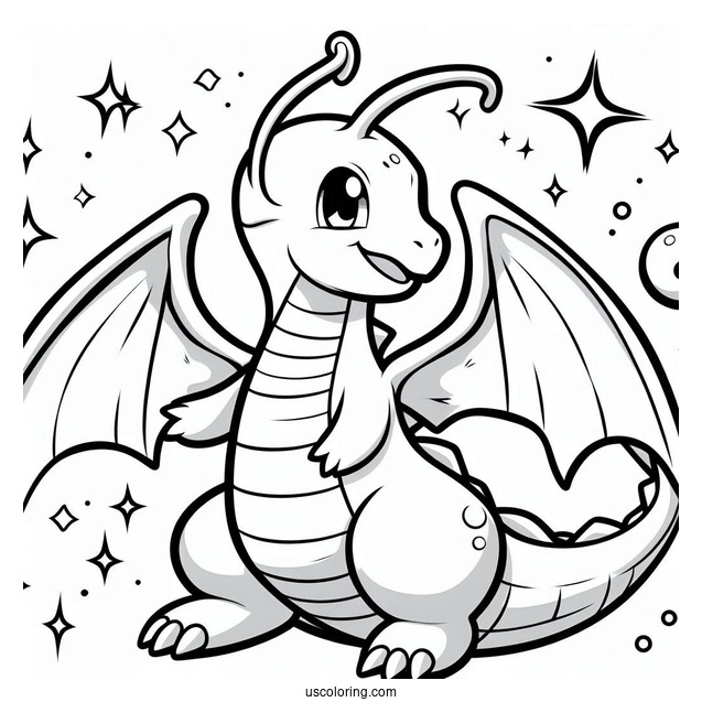 Cute Dragonite Pokemon To Color