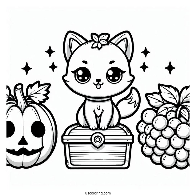 Palace Pets Coloring Page Of Cute Pumpkin, Treasure, And Berry For Kids