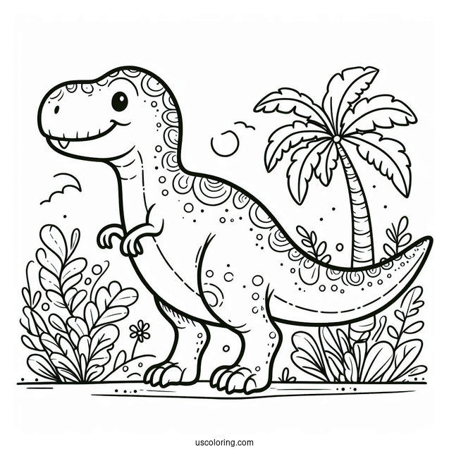T-Rex With Little Arms To Color