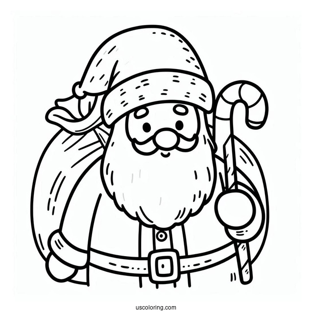 Super Easy Outline Of Santa To Color For Toddlers