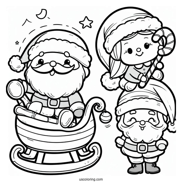 Easy Santa To Color For Preschoolers