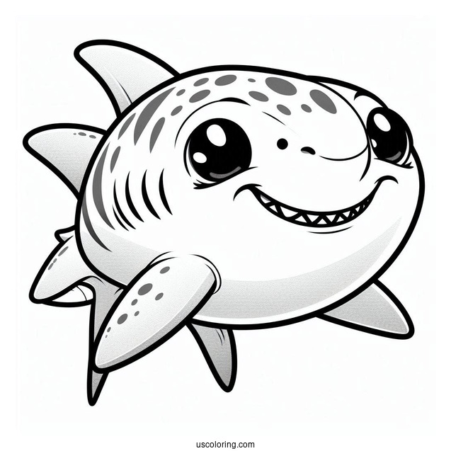 Smiling Hammerhead Shark Coloring Page
