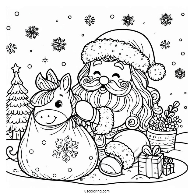 Super Easy Outline Of Santa To Color For Toddlers