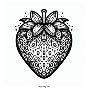 Delicious Strawberry Coloring Page Mandala
