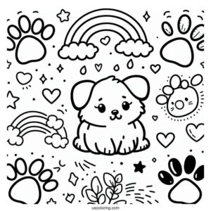 Paw Prints For Preschoolers To Color