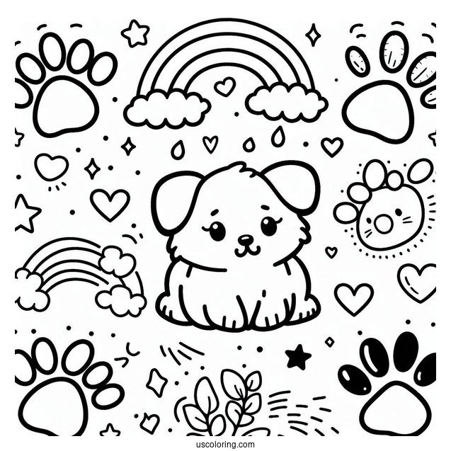 Paw Prints For Preschoolers To Color