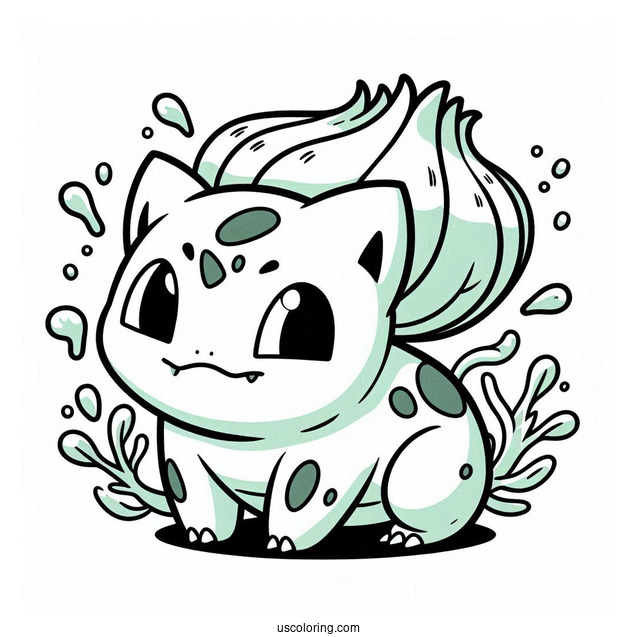 Bulbasaur Coloring Page Pokemon Card Leech Seed Attack