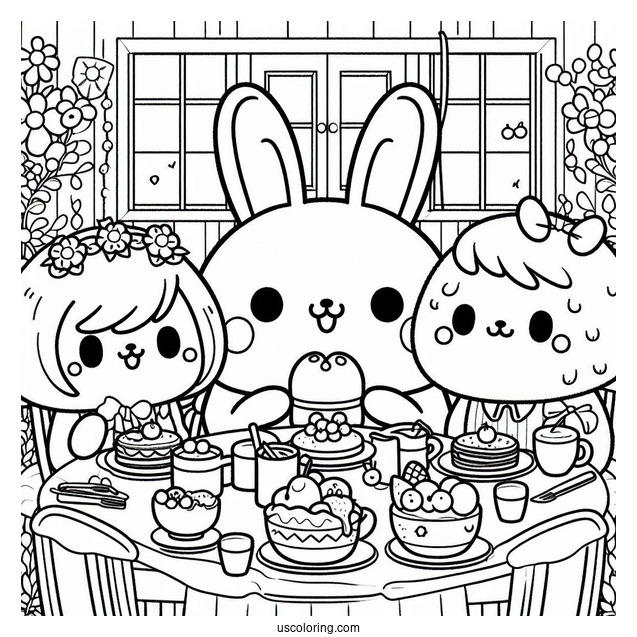 Sumikko Gurashi Coloring Page Of Summiko Gurashi Friends In Diner With Minnikos