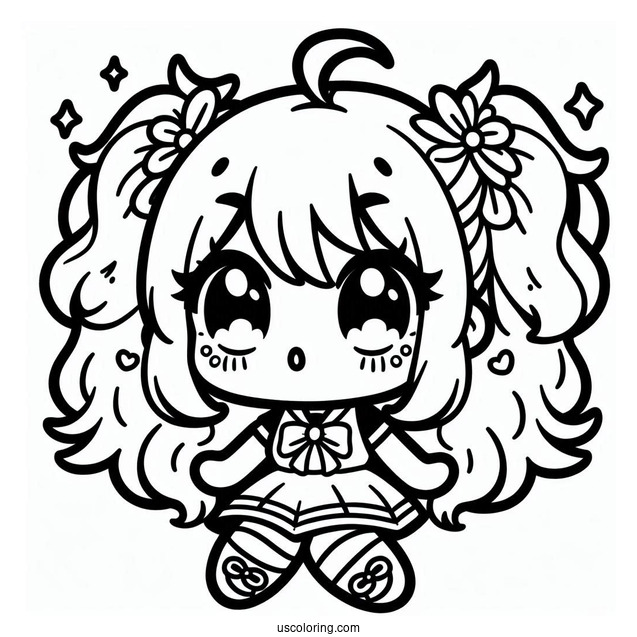 Kawaii Deku Coloring Page For Kids