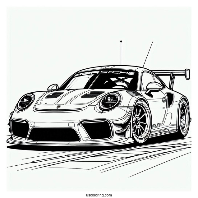 Easy Outline Of Porsche To Color