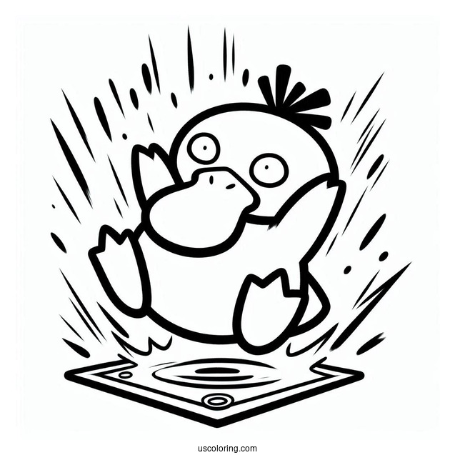 Psyduck Coloring Page Tripping Headbutt Pokemon Card