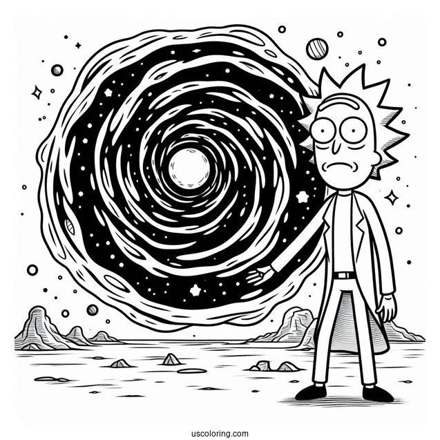 Morty Next To Wormhole With Pursed Lips