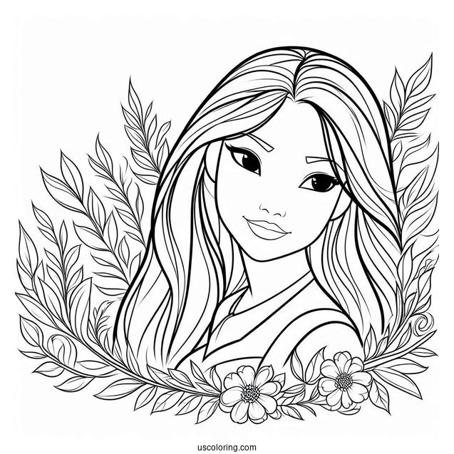 Simple Coloring Page Of Pocahontas