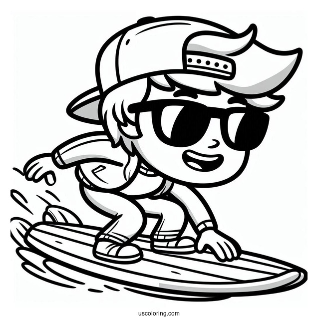 Subway Surfers Coloring Page Jake In Sunglasses For Kids